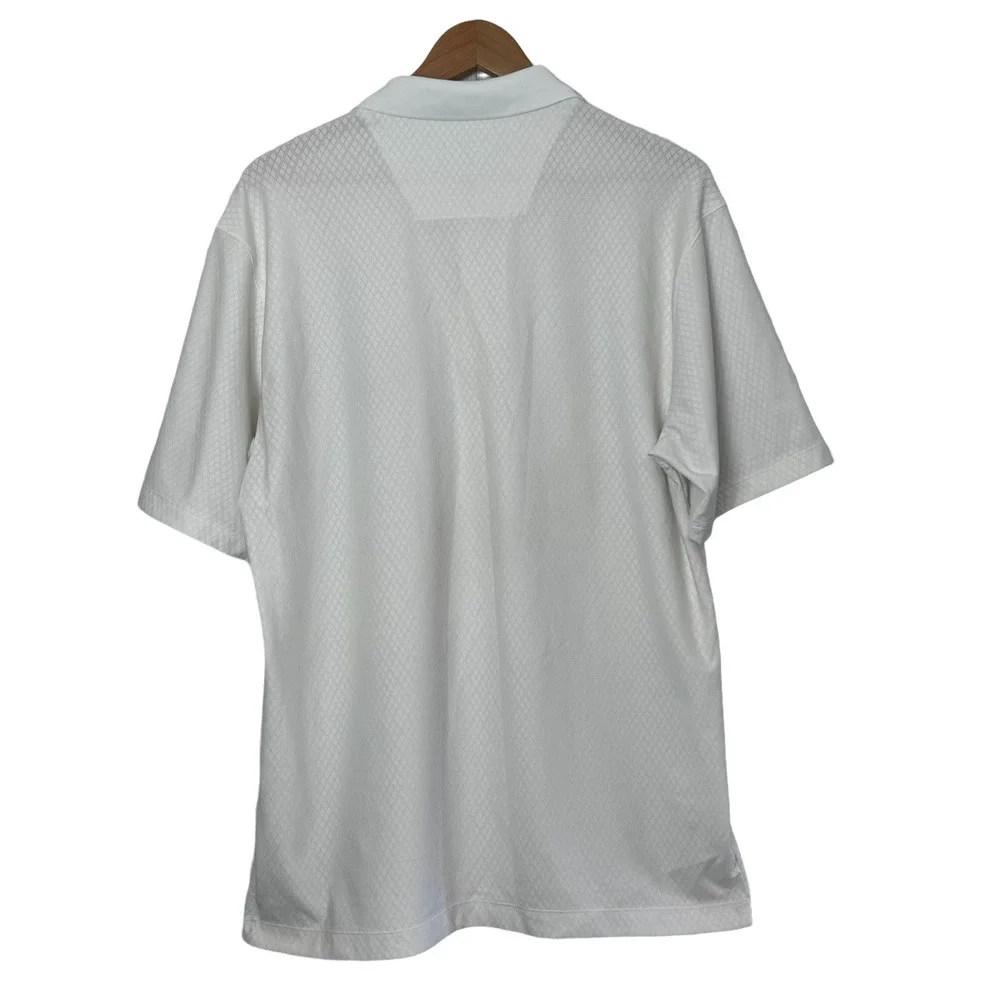 Nike Golf Size L Men's Fit Dry Polo Shirt Sporty Lightweight‎ Logo White